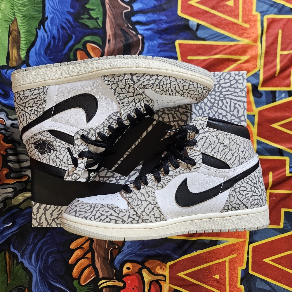 JORDAN 1 HIGH OG 'WHITE CEMENT' sz. 8.5M (PRE-OWNED)